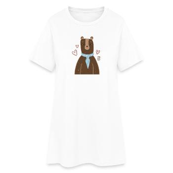 Un joli ours avec une écharpe bleue - Robe T-shirt Femme - blanc - Devant