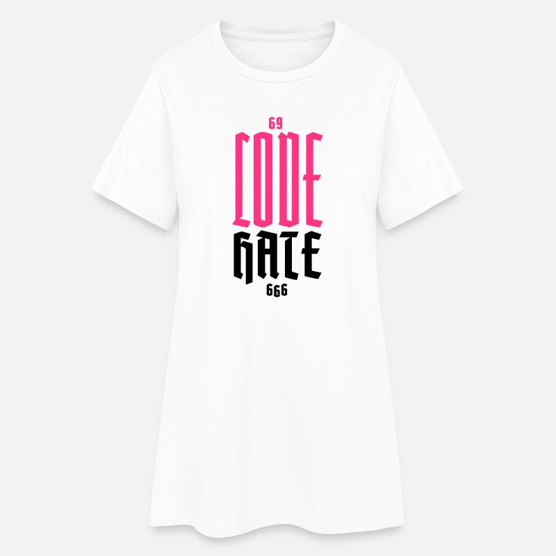 Gothic Neon CODE Vertical - Women’s T-Shirt Dress - white