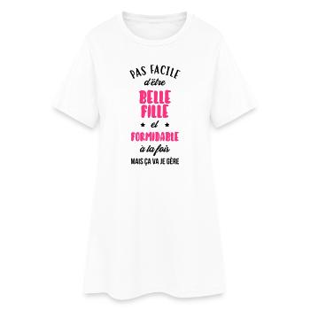 Belle Fille - Mariage - Mariée - Famille - Noël - Women’s T-Shirt Dress - white - Front