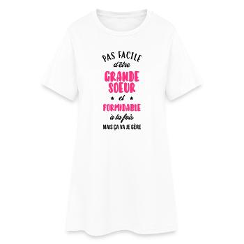 Soeur Soeurette Frère Naissance Bébé Sœur - Robe T-shirt Femme - blanc - Devant