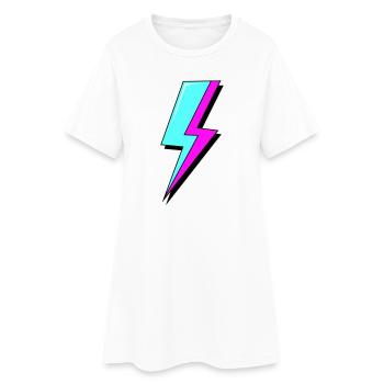 Éclair au néon psychédélique - Robe T-shirt Femme - blanc - Devant