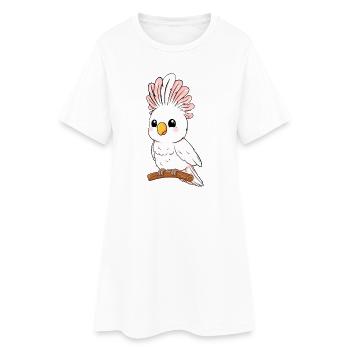 Oiseau tropical blanc rose sur branche - Robe T-shirt Femme - blanc - Devant
