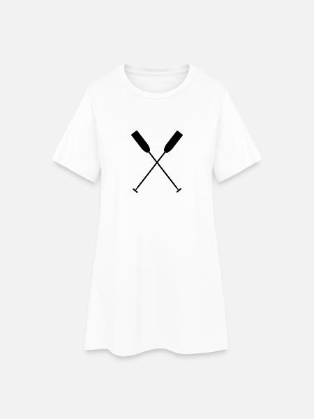 Gekreuzte Paddel Drachenboot Kanu 1c - Frauen T-Shirt-Kleid - Weiß