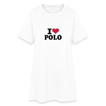 I love Polo - Robe T-shirt Femme - blanc - Devant