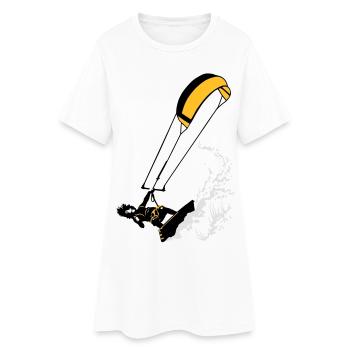 Kitesurfer and wave flex - Robe T-shirt Femme - blanc - Devant