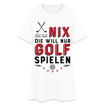 Golf spielen - Frauen T-Shirt-Kleid - Weiß - Vorne
