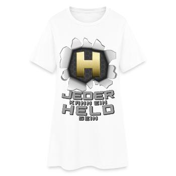 Jeder kann ein Held sein - Frauen T-Shirt-Kleid - Weiß - Vorne