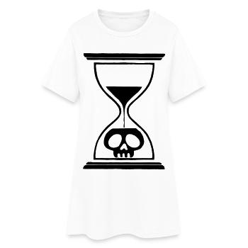 Tête de mort sablier noir - Robe T-shirt Femme - blanc - Devant