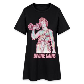 Divine Gains – Marble Goddess Statue Gym Art - Women’s T-Shirt Dress - black - Front