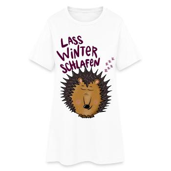 Igel im Winterschlaf - Frauen T-Shirt-Kleid - Weiß - Vorne