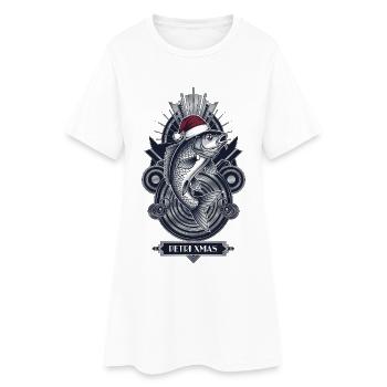 Pêcheur de Noël Petri Carpe de Noël - Robe T-shirt Femme - blanc - Devant