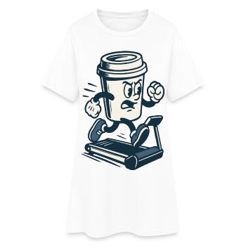 Caffeinated Sprint Coffee Cup - Women’s T-Shirt Dress - white - Front