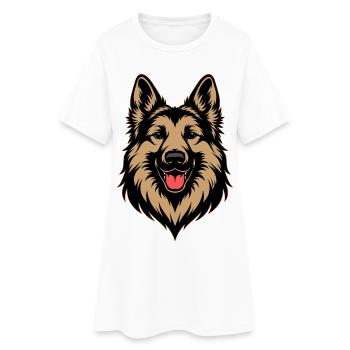 Conception du berger allemand - Robe T-shirt Femme - blanc - Devant