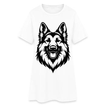 Conception du berger allemand - Robe T-shirt Femme - blanc - Devant