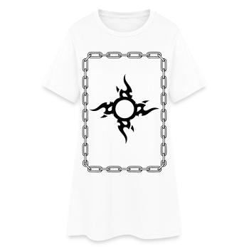 tribal noir entouré de chaine - Robe T-shirt Femme - blanc - Devant