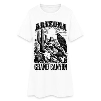 Arizona Grand Canyon Wüstensilhouette - Frauen T-Shirt-Kleid - Weiß - Vorne