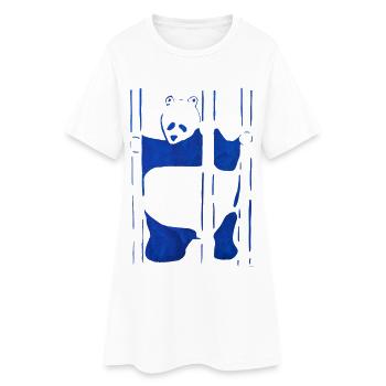 Panda in Wasserfarbe, handgezeichnet, No AI - Frauen T-Shirt-Kleid - Weiß - Vorne