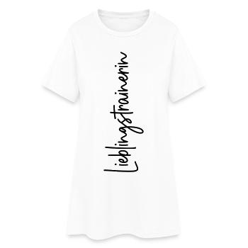 Lieblingstrainerin - Frauen T-Shirt-Kleid - Weiß - Vorne