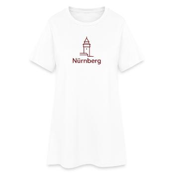 Nürnberg Turm Silhouette - Frauen T-Shirt-Kleid - Weiß - Vorne