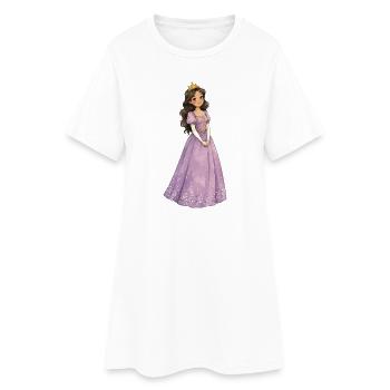 Lila Prinzessin mit Krone - Frauen T-Shirt-Kleid - Weiß - Vorne