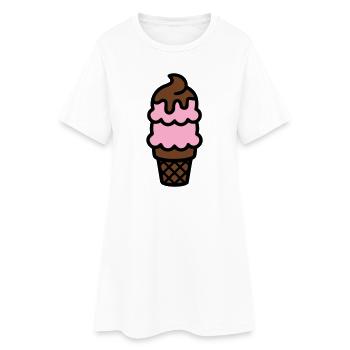 Eiswaffel Eiscreme Icon - Women’s T-Shirt Dress - white - Front