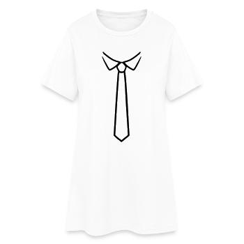 Cravate - Robe T-shirt Femme - blanc - Devant