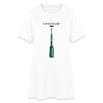 Gurke mit Korkenzieher (a) - Frauen T-Shirt-Kleid - Weiß - Vorne
