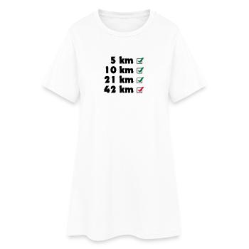 Liste de contrôle du Marathon - Robe T-shirt Femme - blanc - Devant