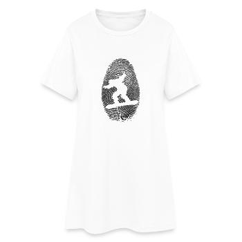Snowboard Fingerabdruck - Snowboarder -Wintersport - Frauen T-Shirt-Kleid - Weiß - Vorne