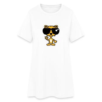 Frais Tiger - Robe T-shirt Femme - blanc - Devant