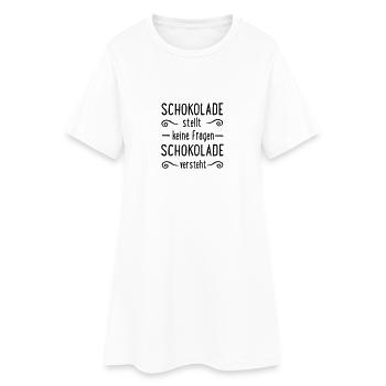 Schokolade - Frauen T-Shirt-Kleid - Weiß - Vorne