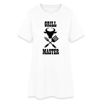 Taureau de couverts barbecue et texte 'Grill master' - Robe T-shirt Femme - blanc - Devant