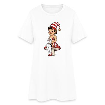 Fille lutin avec un lapin - Robe T-shirt Femme - blanc - Devant