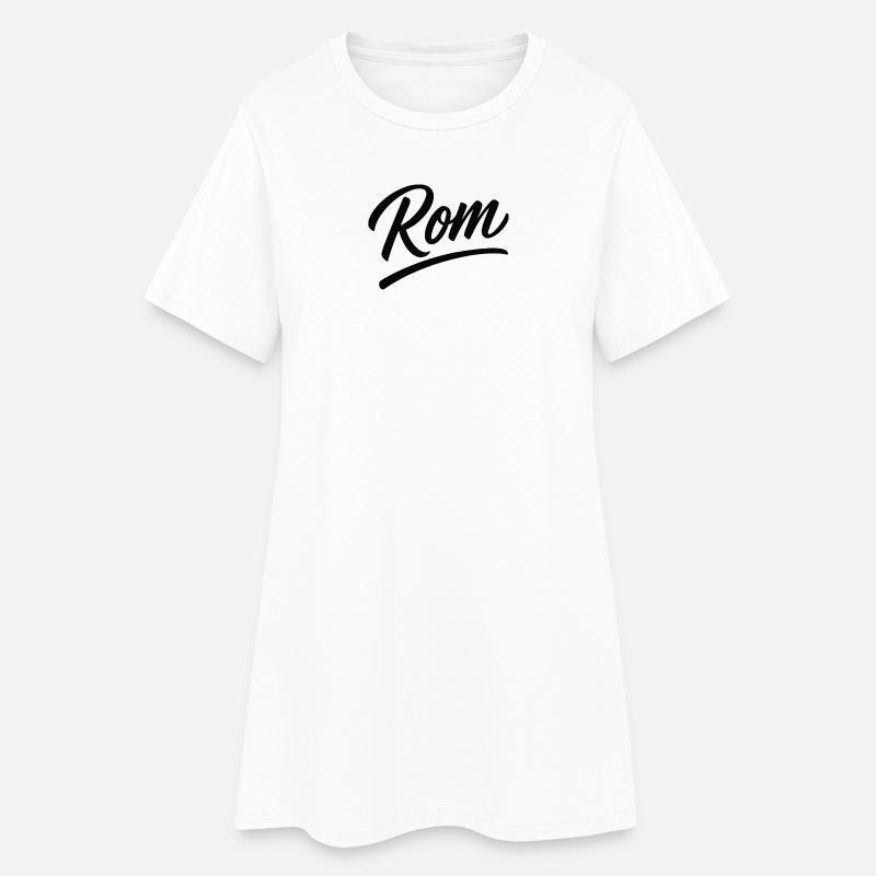 Rom Script Lettering Subline - Women’s T-Shirt Dress - white