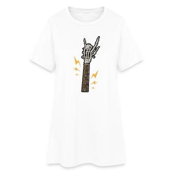 Gitarre Skelett Rock - Frauen T-Shirt-Kleid - Weiß - Vorne