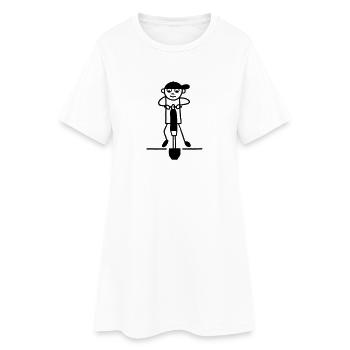 Travailleur de la route avec marteau-piqueur - Robe T-shirt Femme - blanc - Devant