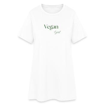 Fille Vegan. - Robe T-shirt Femme - blanc - Devant