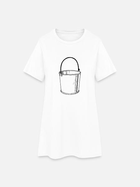 Eimer - Frauen T-Shirt-Kleid - Weiß