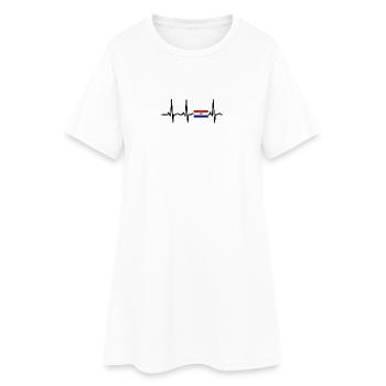 EKG heartbeat Kroatien - Frauen T-Shirt-Kleid - Weiß - Vorne