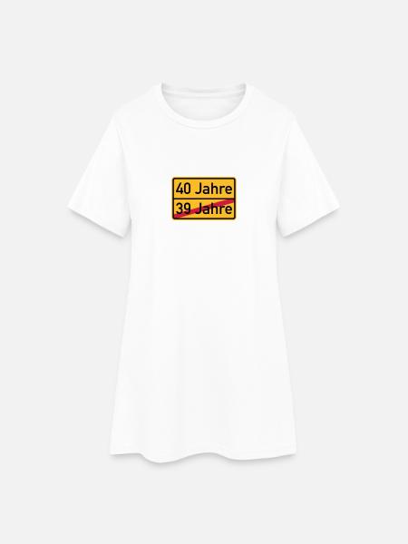 40. Geburtstag - Frauen T-Shirt-Kleid - Weiß