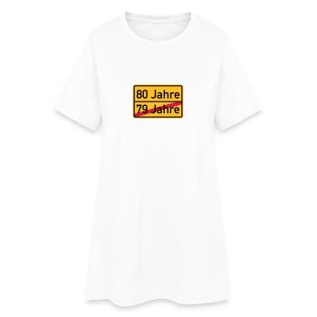 80. Geburtstag - Frauen T-Shirt-Kleid - Weiß - Vorne