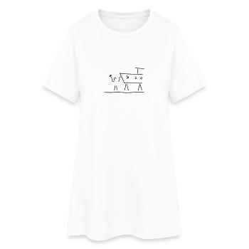 bootsbauer - Frauen T-Shirt-Kleid - Weiß - Vorne