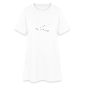 b i r d142 - Frauen T-Shirt-Kleid - Weiß - Vorne