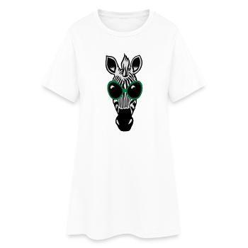 Le zèbre avec des lunettes de soleil - Robe T-shirt Femme - blanc - Devant