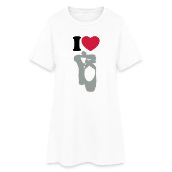 I love ballet - Women’s T-Shirt Dress - white - Front