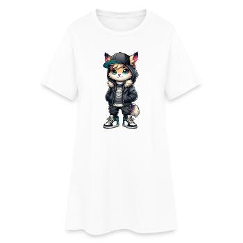 Hubutz urban look - Women’s T-Shirt Dress - white - Front