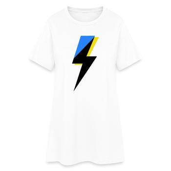Géométrie bleue et jaune - Robe T-shirt Femme - blanc - Devant