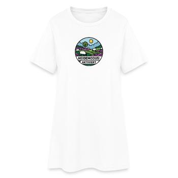 Lüneburger Heide Heidemodus Aktiviert  - Frauen T-Shirt-Kleid - Weiß - Vorne