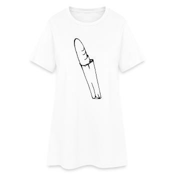 Baguette Design - Frauen T-Shirt-Kleid - Weiß - Vorne