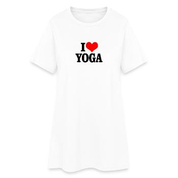 I love Yoga - Frauen T-Shirt-Kleid - Weiß - Vorne